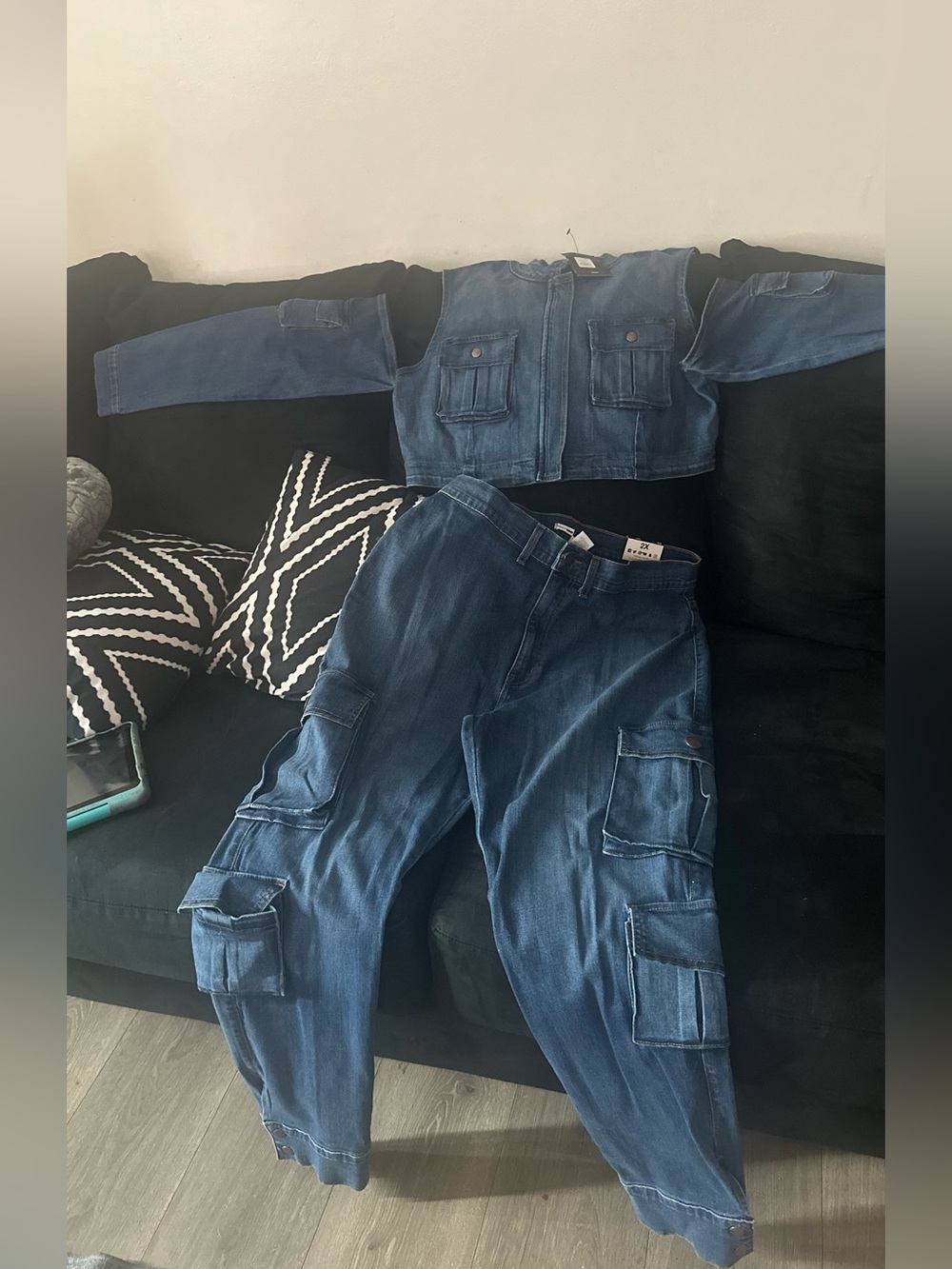 Fashion Nova Blue Denim Curated 2 piece   Outfit